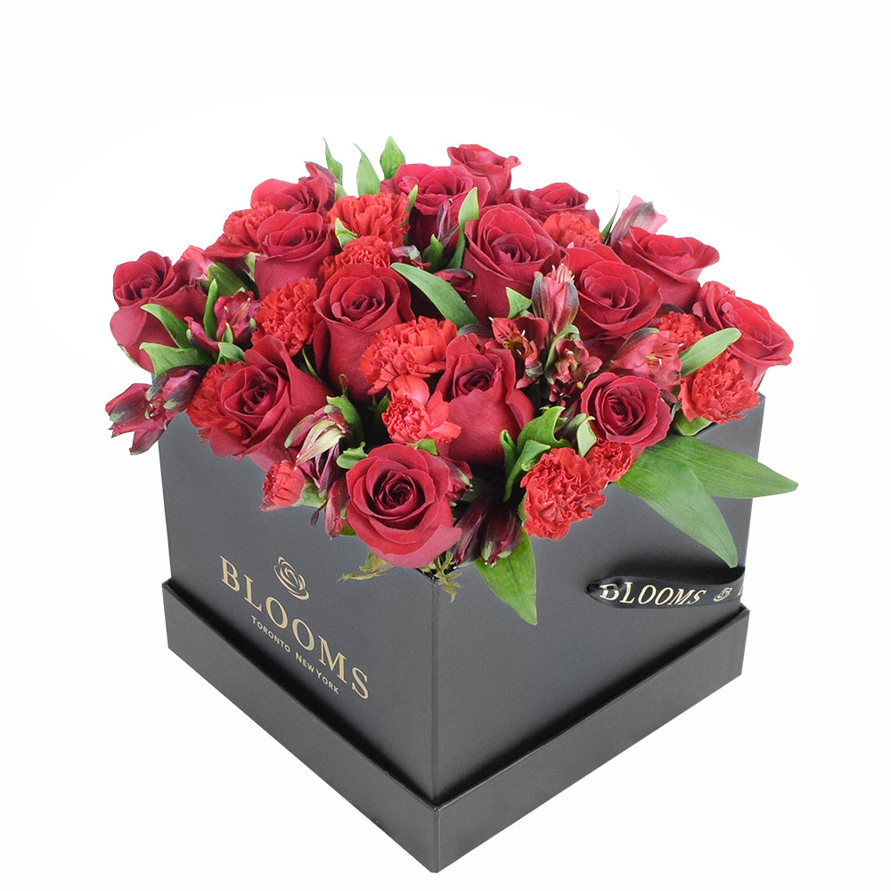 The Red Radiance Box Rose Set from New York Blooms - Floral Gift Box Set - New York Delivery.