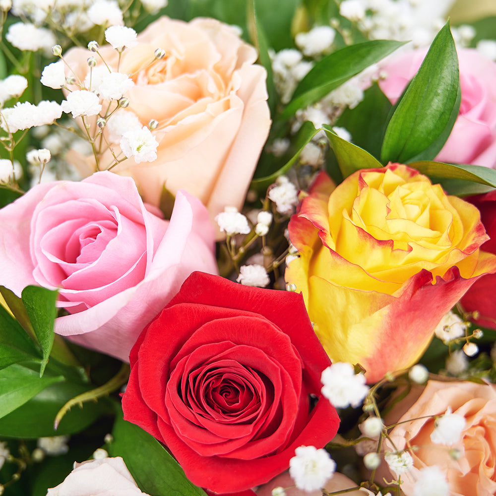 Enduring Charm Rose Bouquet, Mixed Roses Bouquet, Floral Bouquets, Floral Gifts, NY Same Day Delivery. New York Blooms