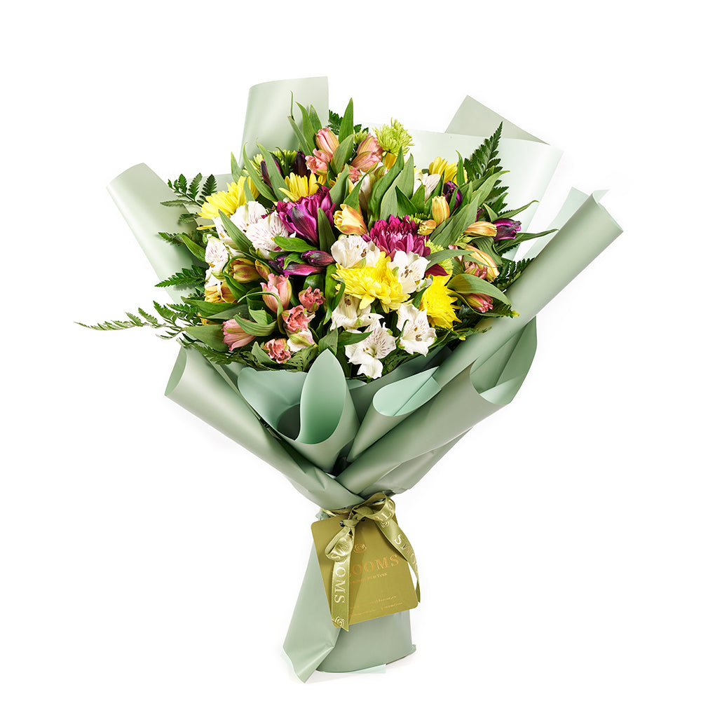 Eternal Sunshine Mixed Peruvian Lily Bouquet, Lily Bouquets, Mixed Floral Arrangement, Mixed Floral Bouquets, Floral Gifts, NY Same Day Delivery