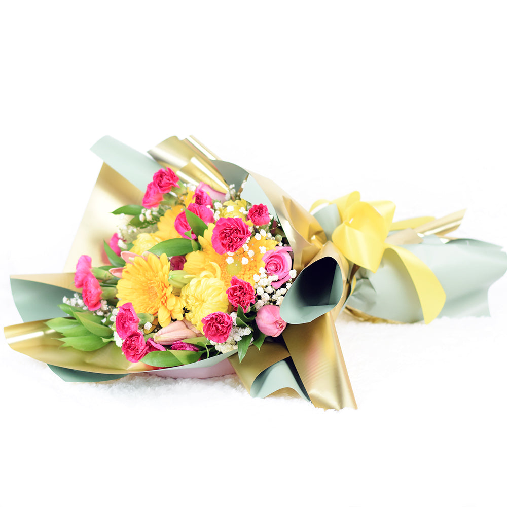 Exotic Eden Mixed Floral Bouquet, Mixed Floral Bouquets, Roses, Lilies, Tulips, Chrysanthemum, Carnations, NY Same Day Delivery