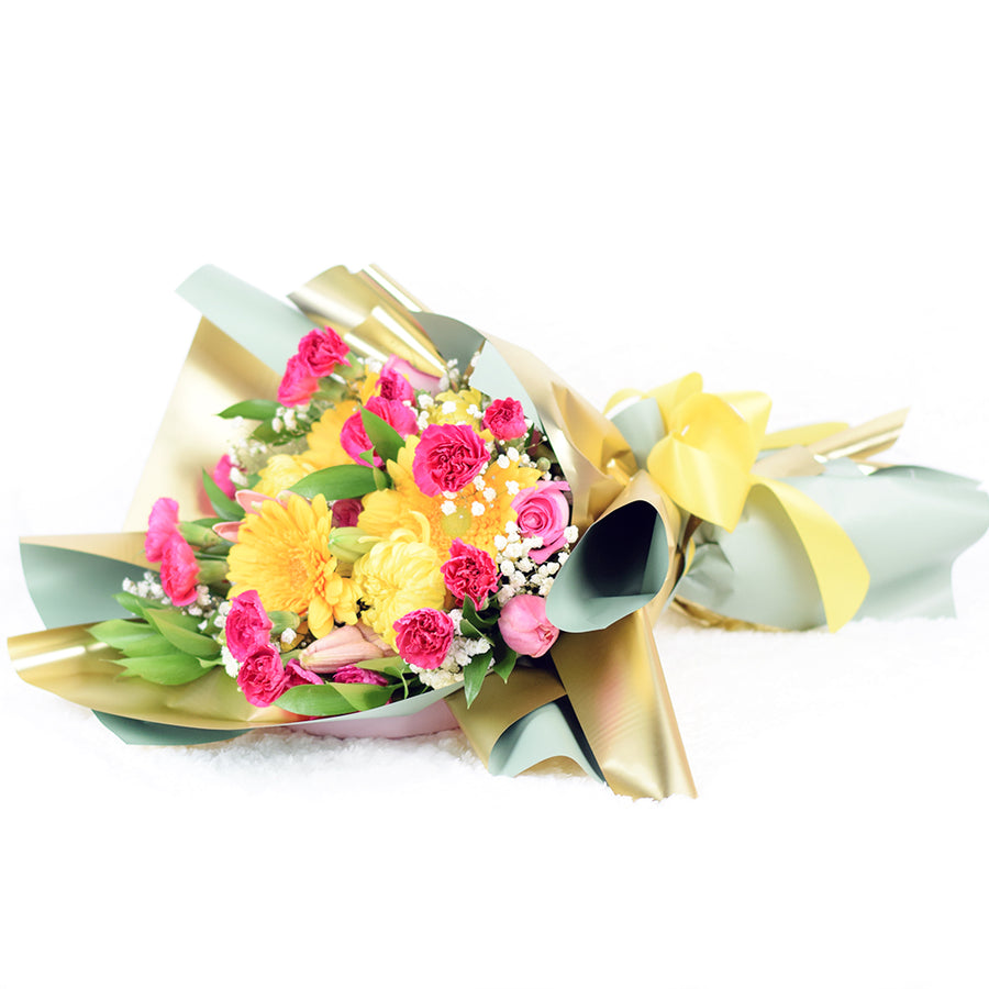 Exotic Eden Mixed Floral Bouquet, Mixed Floral Bouquets, Roses, Lilies, Tulips, Chrysanthemum, Carnations, NY Same Day Delivery