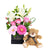Gerbera Floral Arrangement & Bear Gift Set