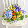 Irises In Paradise Mixed Arrangement, Multi-Color Floral Arrangement, Floral Gift Baskets, Mixed Floral Arrangement, Roses, Irises, Lilies, Roses, Daisies, Floral Gifts, NY Same Day Delivery
