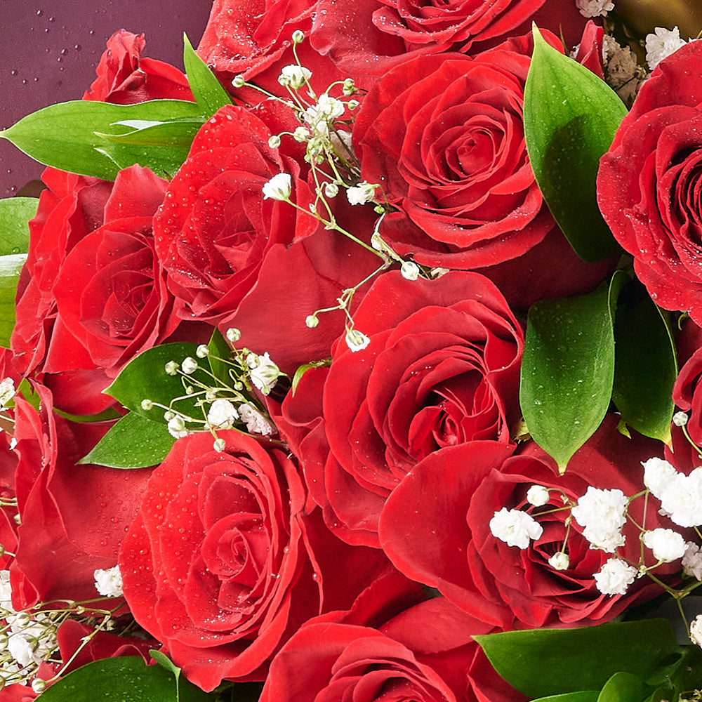 Valentine's Day 24 Red Roses Bouquet from New York Blooms - Flower Gifts - New York Delivery.