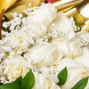 Valentine's Day Dozen White Rose Bouquet With Box & Wine from New York Blooms - Flower & Wine Gift Set - New York Delivery.