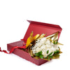 Valentine's Day 12 Stem White Rose Bouquet With Designer Box from New York Blooms - Flower Gifts - New York Delivery.