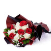 Valentine's Day 12 Stem Red & White Rose Bouquet from New York Blooms - Flower Gifts - New York Delivery.
