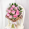 Mother’s Day 12 Stem Pink Rose Bouquet from New York Blooms - Flower Gifts - New York Delivery.