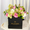 Orchid & Rose Forever Floral Gift from New York Blooms - Mixed Floral Gift Hat Box - New York Delivery.