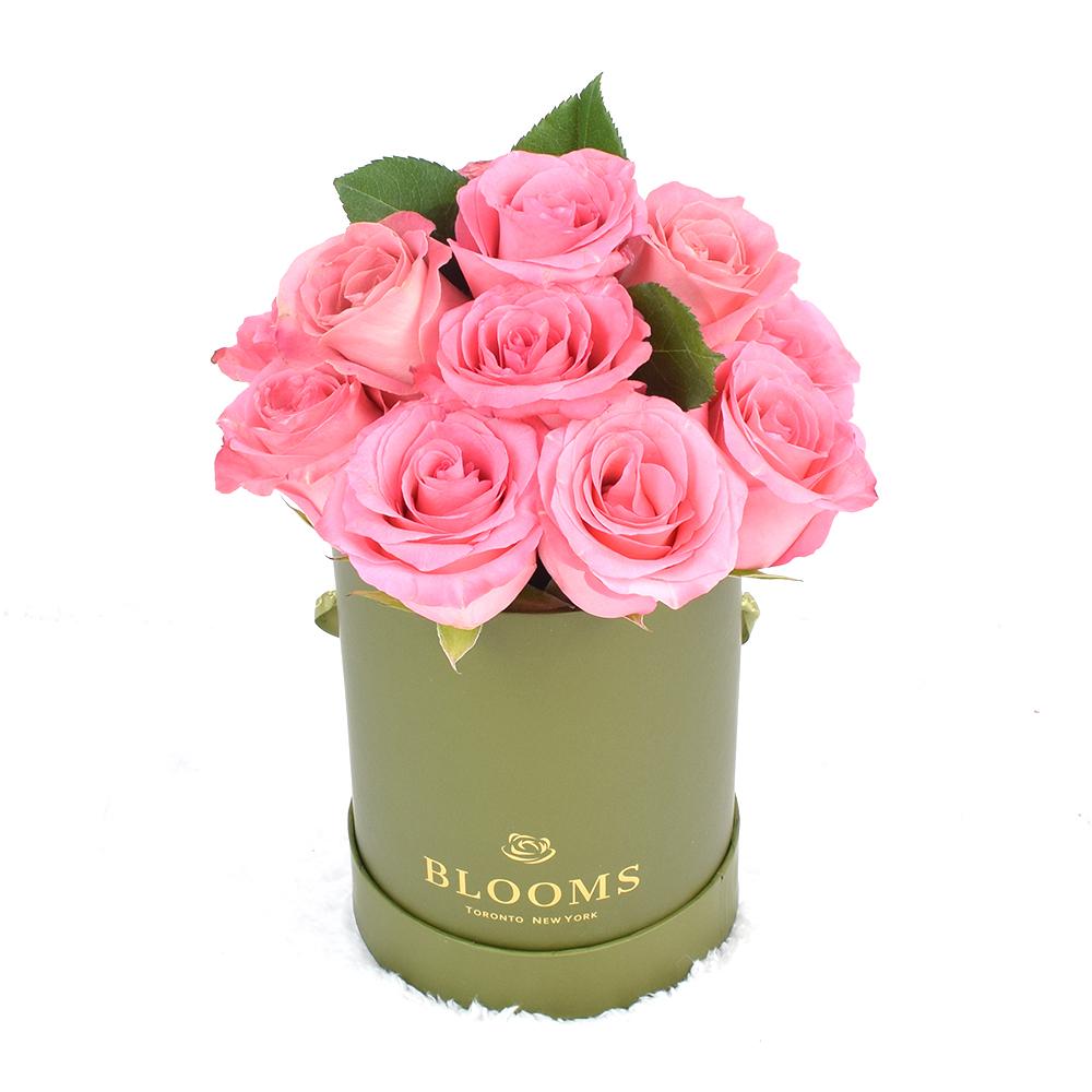 Pink Glow Box Rose Set from New York Blooms - Floral Gift Hat Box Set - New York Delivery.