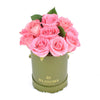 Pink Glow Box Rose Set, Pink Roses Arrangement, Pink Rose Hat Box, Floral Gifts, NY Same Day Delivery