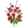Rose and Hydrangea Arrangement, Roses and Hydrangea, Mixed Floral Arrangement, Mixed Floral Gifts, Red and White Flower, Gift Baskets, NY Same Day Delivery
