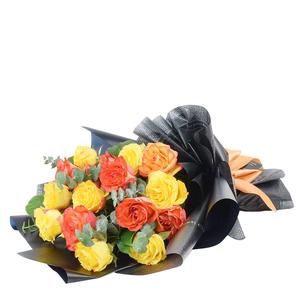 Mixed Black and Yellow Roses