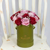 Elegant Rose Duo Arrangement, Two Tone Roses Gift, Pink and Red Roses, Mixed Roses Hat Box, Mixed Roses Arrangement, New York Blooms