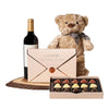 Wine & Teddy Chocolate Gift from New York Blooms - Wine Gifts - New York Delivery.